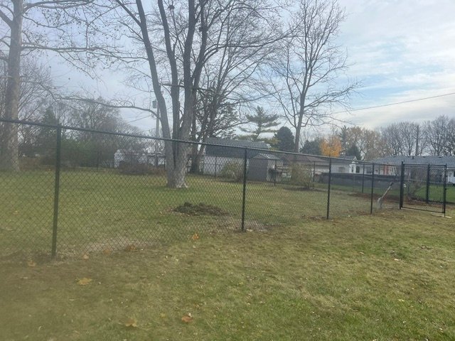 Custom chain link fence A custom chain link fence